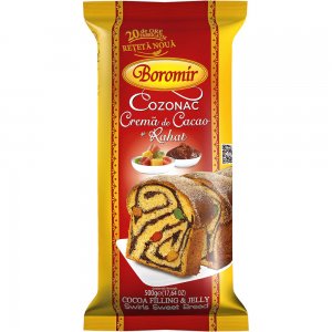 Cozonac Boromir, Crema de Cacao si Rahat, Cantitate 500 g