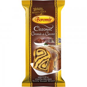Cozonac Boromir, Crema de Cacao, Cantitate 450 g Cozonac Boromir, Crema de Cacao, Cantitate 450 g