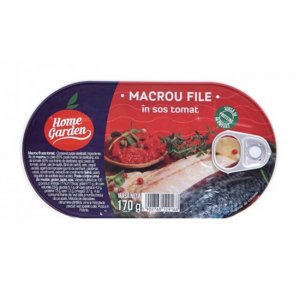 Conserva de Macrou Home Garden File in Sos de Tomate cu Legume, Cantitate 170 g