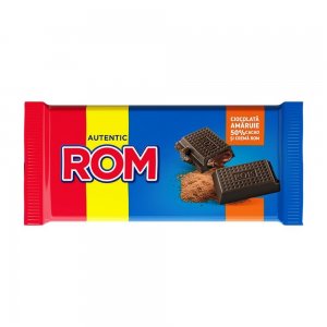 Baton de Ciocolata Rom cu 50% Cacao, Cantitate 88g