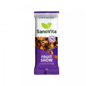 Mix de Fructe Uscate Sano Vita Fruit Show, Fara Adaos de Zaharuri, Cantitate 50 g