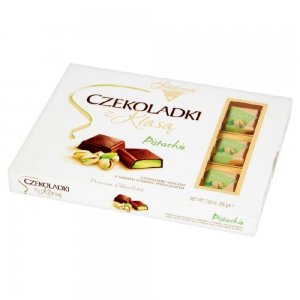 Praline Premium de Ciocolata Solidarnosc si Crema de Fistic, Cantitate 200 g Praline Premium de Ciocolata Solidarnosc si Crema de Fistic, Cantitate 200 g
