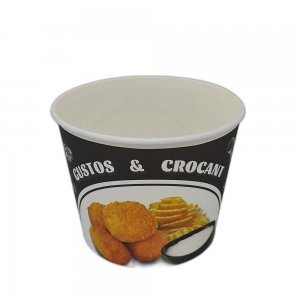 Cutie din Carton Bucket, Capacitate 2500 ml, Model Gustos & Crocant, 35 Buc/Set Cutie din Carton Bucket, Capacitate 2500 ml, Model Gustos & Crocant, 35 Buc/Set