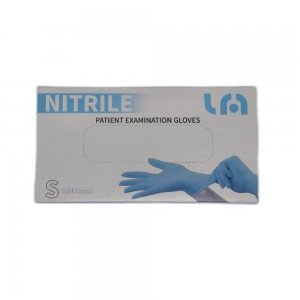 Manusi pentru Examinare din Nitril, 100 Buc/Cutie, Nepudrate, Marimea S, Culoare Albastru