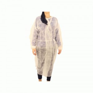 Set 10 Halate Vizitatori de Unica Folosinta cu Legaturi, Marime Universala, Culoare Alba, Halat Vizitatori, Halat de Unica Folosinta