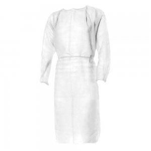 Halate Reutilizabile Vizitatori, S, 5 Buc/Set, cu Elastic Incheieturi si Legaturi Spate, Polipropilena, Culoare Alba, Halate pentru Vizitatori, Halate Reutilizabile, Halate de Protectie pentru Vizitatori, Halate de Protectie cu Elastic