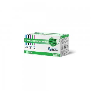 Set 50 Masti Medicale Serix, Tip 2R, 3 Straturi, de Unica Folosinta, Verde Set 50 Masti Medicale Serix, Tip 2R, 3 Straturi, de Unica Folosinta, Verde