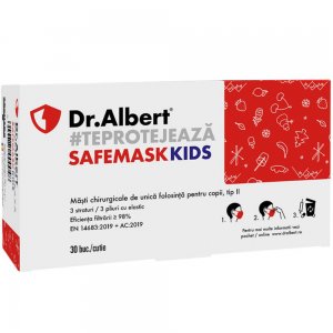 Set 30 Masti Protectie Faciala Dr. Albert SafeMask Kids Tip II, 3 Straturi, 3 Pliuri, Masca Unica Folosinta pentru Copii, Masca Protectie Copii, Masca Protectie Respiratorie Dr. Albert, Set Masti Protectie Copii, Set Masti cu 3 Straturi Set 30 Masti Protectie Faciala Dr. Albert SafeMask Kids Tip II, 3 Straturi, 3 Pliuri, Masca Unica Folosinta pentru Copii, Masca Protectie Copii, Masca Protectie Respiratorie Dr. Albert, Set Masti Protectie Copii, Set Masti cu 3 Straturi