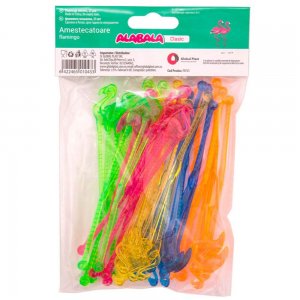 Amestecatoare Cocktail Flamingo, 25 Buc/Set, Plastic, Inaltime 15 cm, Multicolor, Amestecatoare de Plastic pentru Bauturi, Amestecatoare pentru Cocktail, Amestecatoare Decorative Bauturi, Accesorii pentru Cocktail, Amestecatoare si Ornamente Bar
