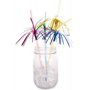 Paie din Plastic cu Palmier OTI, 250x5 mm, 100 Buc/Set, Multicolor Fluorescent, Paie Fantezie din Plastic, Paie Decorative, Paie pentru Petreceri, Paie cu Ornament Palmier, Articole pentru Aniversari si Petreceri, Paie pentru Cocktail, Paie cu Palmier