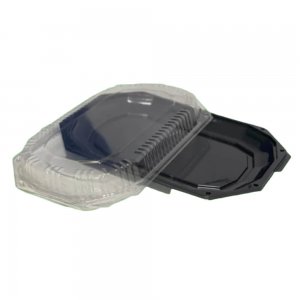 Set 5 Platouri Ovale cu Capac, 43x28x4 cm, Plastic Negru Set 5 Platouri Ovale cu Capac, 43x28x4 cm, Plastic Negru