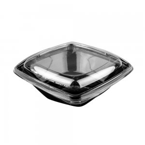 Set 50 Caserole Patrate cu Capac, 750 g, Plastic Negru Set 50 Caserole Patrate cu Capac, 750 g, Plastic Negru