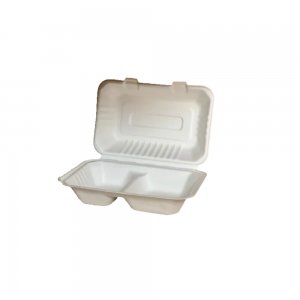 Set 50 Caserole Bicompartimentate Biodegradabile, 230x160x75 mm, Trestie de Zahar