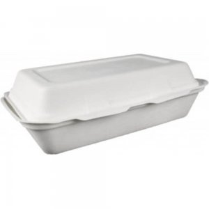 Set 50 Caserole Biodegradabile, 230x159x77 mm, Trestie de Zahar, Necompartimentate, Caserole Ecologice, Set Caserole pentru Catering, Caserole Albe, Set Caserole Biodegradabile pentru Meniu, Caserole pentru Delivery, Caserola din Trestie de Zahar