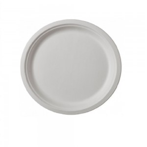 Farfurie Rotunda, Ø 25cm, 50 Buc/Set, Farfurii Biodegradabile Albe din Trestie de Zahar - Farfurii Ecologice si Compostabile 