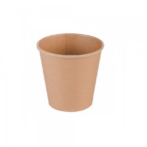 Pahare Biodegradabile Kraft Natur, 4 Oz (120 ml) din Carton cu PLA, 50 Buc/Set, Interior Natur - Pahare Ecologice