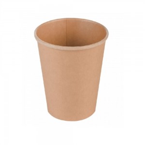 Pahare Biodegradabile Kraft Natur, 6 Oz (180 ml) din Carton cu PLA, 50 Buc/Set, Interior Natur - Pahare Ecologice