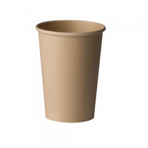 Pahare Biodegradabile Kraft Natur, 12 Oz (360 ml) din Carton cu PLA, 50 Buc/Set, Interior Natur - Pahare Ecologice