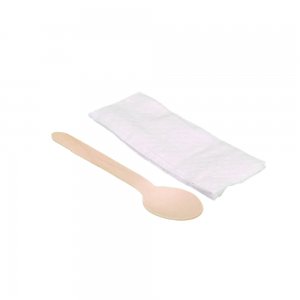 Set 100 Linguri din Lemn cu Servetel Set 100 Linguri din Lemn cu Servetel