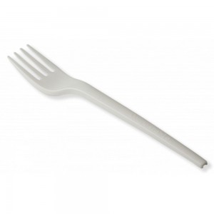 Furculite Biodegradabile Albe din PLA, Dimensiune 16.5 cm, 50 Buc/Set - Furculite Biodegradabile si Compostabile