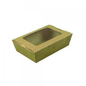 Set 50 Cutii pentru Salata, 900 ml, 170x135x45 mm, Inchidere cu Fereasta, Carton Kraft Set 50 Cutii pentru Salata, 900 ml, 170x135x45 mm, Inchidere cu Fereasta, Carton Kraft