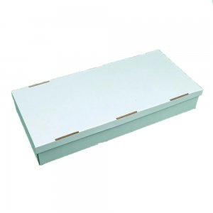 Set 100 Cutii cu Capac, 455x200x70 mm, Carton Alb/Natur Set 100 Cutii cu Capac, 455x200x70 mm, Carton Alb/Natur