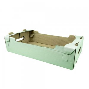 Set 100 Cutii Transport Fructe si Legume, 610x400x150 mm, Carton Alb/Natur CO5 Set 100 Cutii Transport Fructe si Legume, 610x400x150 mm, Carton Alb/Natur CO5