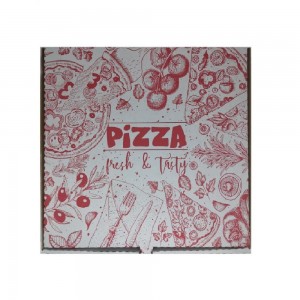 Cutii Pizza Albe, Model Pizza Fresh & Tasty, Dimensiune 28x3.5x28 cm, 100 Buc/Bax - Ambalaje din Carton Cutii Pizza Albe, Model Pizza Fresh & Tasty, Dimensiune 28x3.5x28 cm, 100 Buc/Bax - Ambalaje din Carton