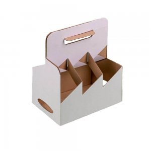 Set 100 Cutii pentru Sticle, 6x0.33 L, Carton Alb/Natur Set 100 Cutii pentru Sticle, 6x0.33 L, Carton Alb/Natur