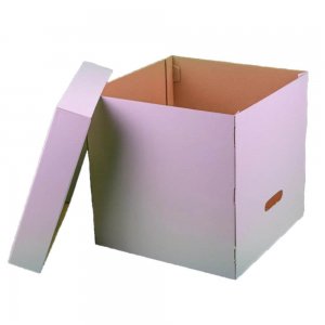 Set 25 Cutii Tort cu Capac, 330x330x330 mm, Carton Alb/Natur Set 25 Cutii Tort cu Capac, 330x330x330 mm, Carton Alb/Natur