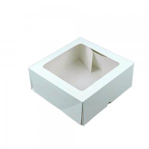 Set 25 Cutii pentru Prajituri cu Display, 230x230x95 mm, Carton Duplex GC1, 290 g/m²