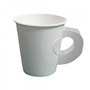 Pahare din Carton 7 Oz Model Alb cu Maner (175 ml), 100 Buc/Bax - Pentru Bauturi Calde TO GO