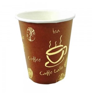 Pahare din Carton 8 Oz Model Brown (250 ml), 1000 Buc/Bax - Pentru Bauturi Calde 