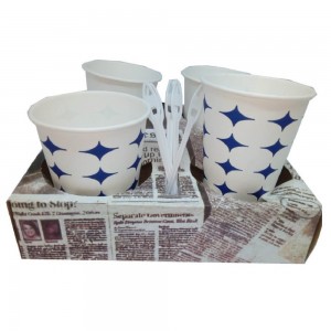 Suport din Carton pentru 4 Pahare Model Ziar, 100 Buc/Bax Suport din Carton pentru 4 Pahare Model Ziar, 100 Buc/Bax