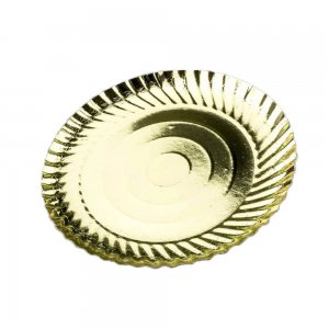 Set 100 Farfurii R4, 330 mm, Carton Duplex Laminat Auriu, 550 g/m²