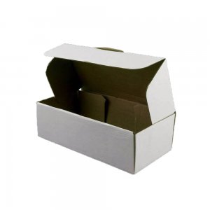 Set 100 Cutii cu Autoformare, 210x120x60 mm, Carton Alb/Natur Set 100 Cutii cu Autoformare, 210x120x60 mm, Carton Alb/Natur