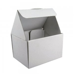 Set 100 Cutii cu Autoformare, 210x150x130 mm, Carton Alb