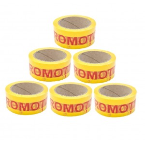 Set 6 Role Banda Adeziva Imprimata Promotie, 50mm x 66m - Ideala pentru Sigilarea Coletelor Speciale