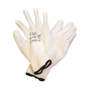 Manusi de Protectie PROTEK Bunting Albe ECO, Marimea 9, cu Poliuretan in Palma, Material Tricot din Nylon, Manusi Protectia Muncii, Manusi cu Poliuretan, Manusi din Nylon, Manusi Gradinarit, Manusi Agricultura