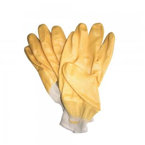 Manusi de Protectie PROTEK, Galbene, cu Pelicula din Cauciuc Nitrilic, Material Tricot, Manusi Protectia Muncii, Manusi cu Cauciuc, Manusi Gradinarit, Manusi Agricultura