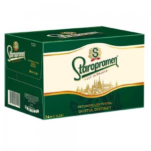 Bere Aramie Staropramen 0.33 L, 24 Buc/Bax, Sticla, Bax de Bere Aramie, Bax 24 Sticle de Bere, Bere Staropramen 330 ml, Bere Sticla 330 ml, STAROPRAMEN la 0.33L, STAROPRAMEN Aramie, Bere Aramie la Sticla