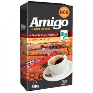 Cafea Macinata Amigo R&G, 250g, Cafea in Pachet, Cafea in Pachet Amigo, Cafea Amigo R&G, Cafea Macinata Cofeinizata, Cafea cu Cofeina, Cafea cu Cofeina Amigo