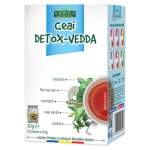 Bax 12 Cutii Ceai Detox Vedda, 20 Pliculete/Cutie, Ceai, Ceai Detox, Ceai de Detox, Ceai Vedda, Ceai Pliculete, Ceai in Pliculete, Ceai Gustos, Ceai Sanatos, Ceai Fructe Infuzie, Ceai Natural Plante 
