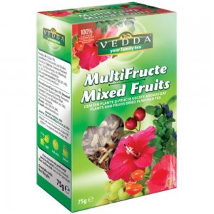 Ceai Multifructe Vedda, 75g, Ceai, Ceai Furcte de Padure, Ceai de Furcte, Ceai Vedda, Ceai Infuzie, Ceai Gustos, Ceai Sanatos, Ceai Fructe Infuzie, Ceai Natural Plante 