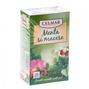 Cutie 20 Plicuri Ceai de Macese si Menta Celmar, Ceai Macese, Ceai Menta, Ceai Plicuri, Ceaiuri la Plic, Ceaiuri de Macese, Ceaiuri Macese, Ceai Plic Macese si Menta, Macese Ceai, Ceai din Macese, Ceai la Plic, Infuzie Macese, Ceai Infuzie