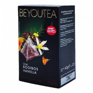 Cutie 20 Piramide Ceai Rooibos Vanilla BEYOUTEA, Ceai de Plante, Piramide de Ceai, Ceai cu Vanilie, Ceai Roiboos si Vanilie BEYOUTEA, Piramide Ceai de Vanilie, Ceai de Plante cu Vanilie, Ceaiuri de Plante, Infuzie de Plante cu Rooibos si Vanilie