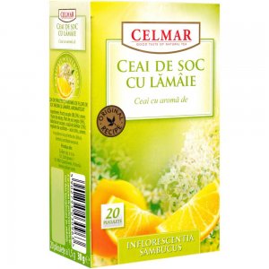 Cutie 20 Plicuri Ceai de Soc si Lamaie Celmar, Ceai Lamaie, Ceai Soc, Ceai Plicuri, Ceaiuri la Plic, Ceaiuri de Lamaie, Ceaiuri Soc, Ceai Citrice, Ceaiuri Citrice, Ceai Plic Soc, Ceai din Lamaie, Ceai din Soc, Ceai la Plic, Infuzie Citrice, Infuzie Soc