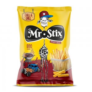 Snacksuri Mr. Stix BBQ, 50 g, Aroma de Barbeque, Snacksuri, Mr Stix Snacksuri, Snacksuri cu Barbeque, Snacksuri cu Aroma de Barbeque, Chipsuri si Snacksuri