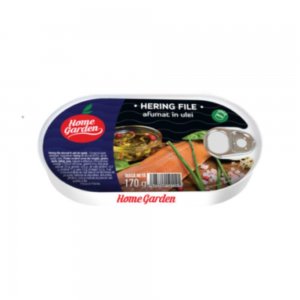 Conserva Hering File Afumat in Ulei Home Garden, 170 g, Conserva de Peste, Conserva de Hering File Afumat in Ulei Home Garden, Peste Hering in Ulei la Conserva, Conserva Carne de Peste, Hering Afumat Conserva Home Garden