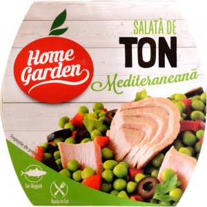 Salata de Ton Mediteraneana, Home Garden, 160 g, Salata Home Garden, Salata de Legume cu Ton de la Home Garden, Ton cu Legume Home Garden, Salata Mediteraneana Home Garden cu Ton, Ton cu Legume
